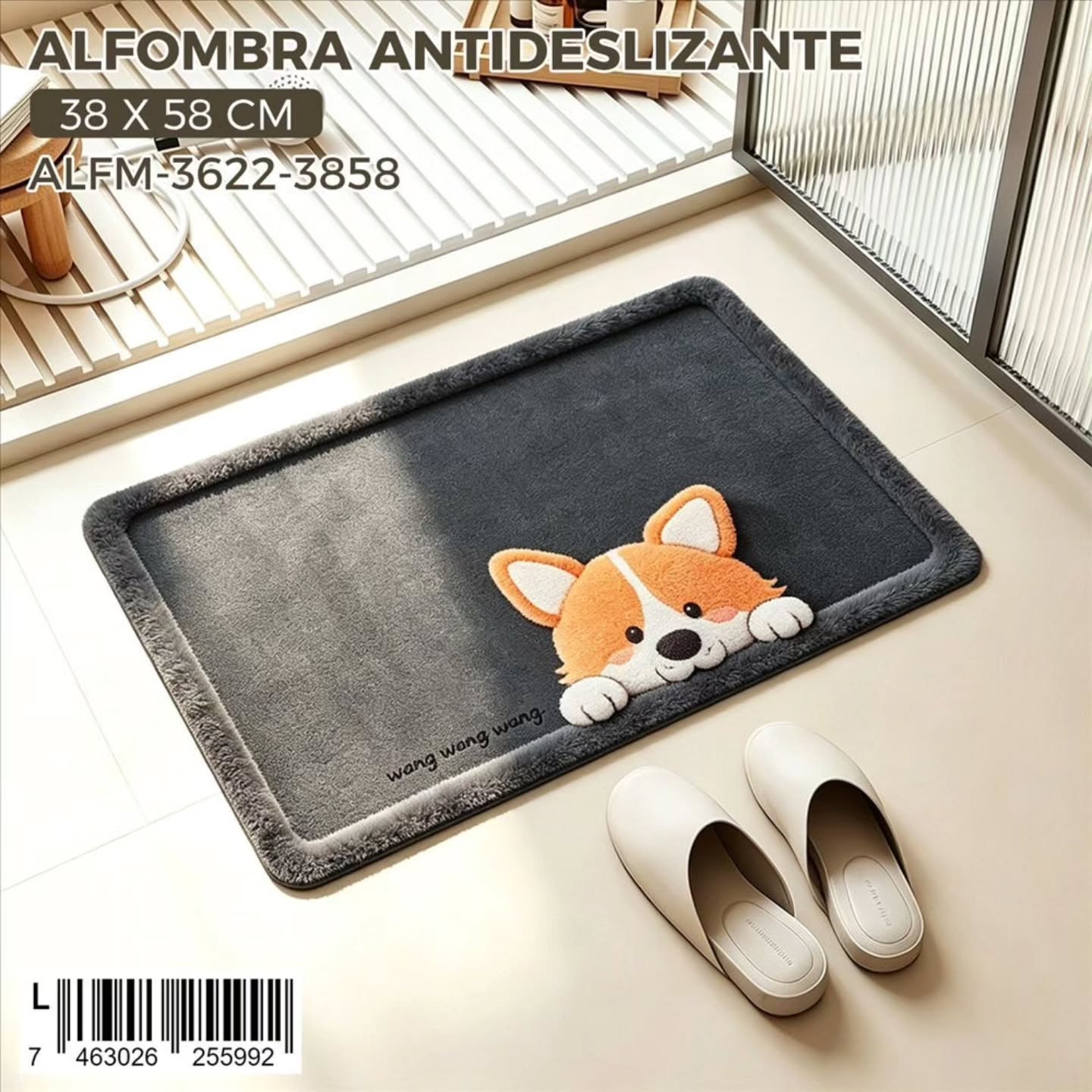 Alfombra antideslizante diseño corgi