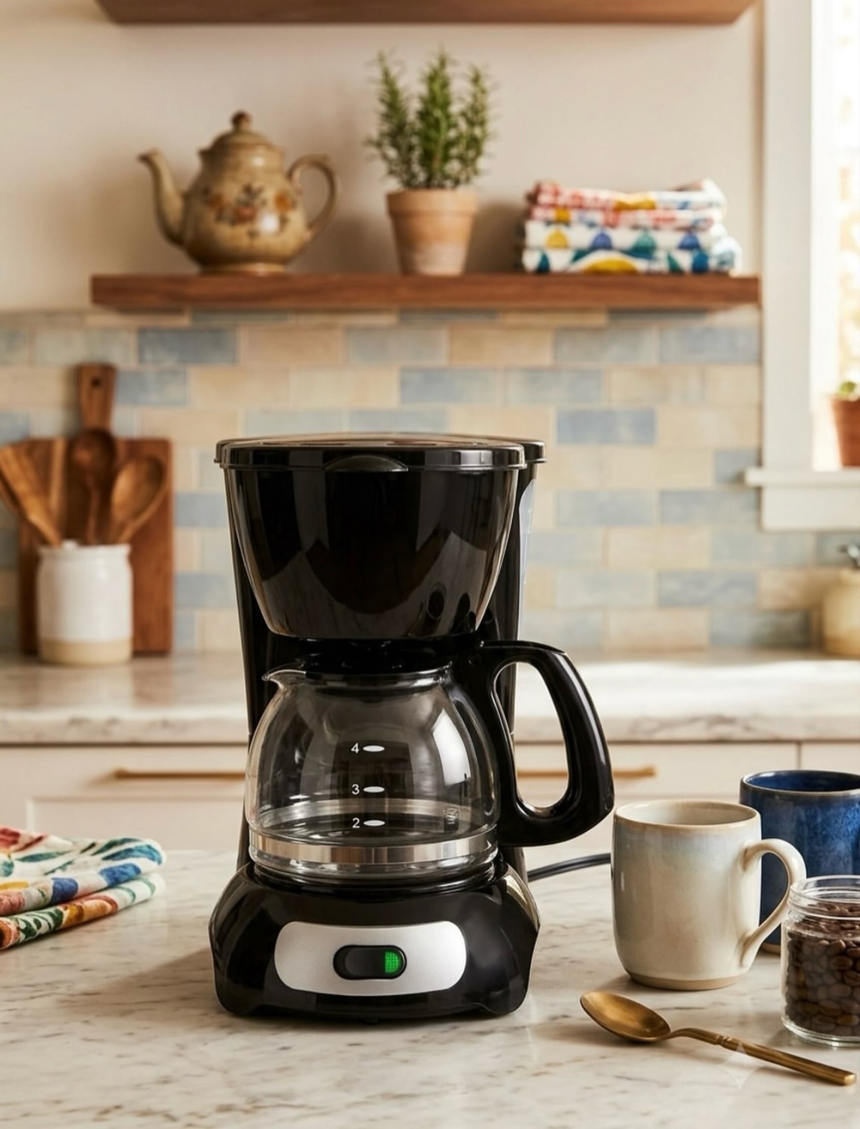 Cafetera eléctrica de 4 tazas
