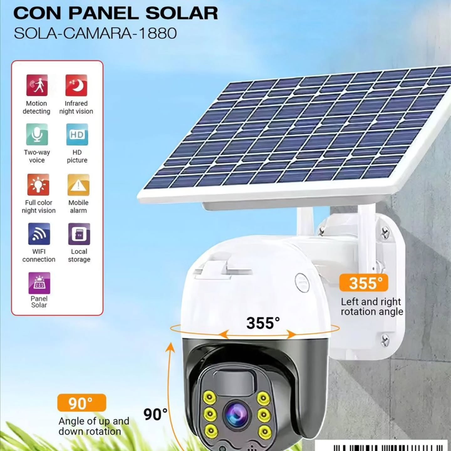 Cámara de vigilancia solar Wi‑Fi