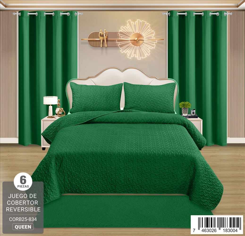 Cobertor reversible Queen de 6 piezas