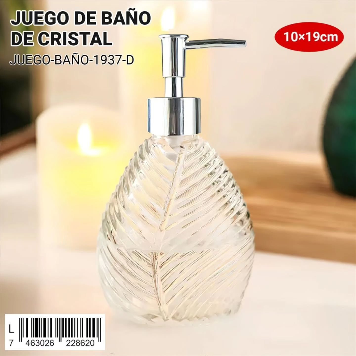 Dispensador de jabón de cristal