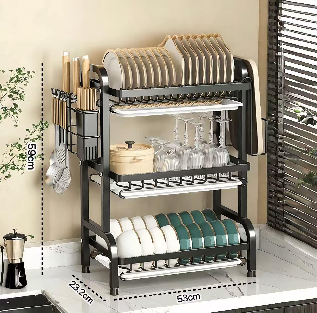 Escurridor de cocina de 3 niveles