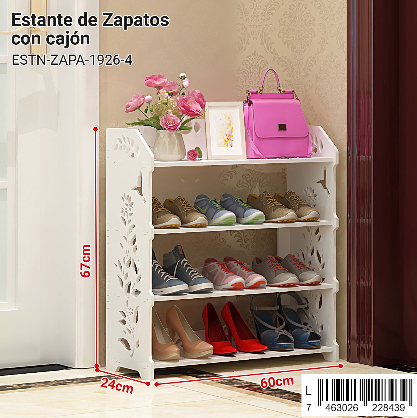 Estante zapatera abierto