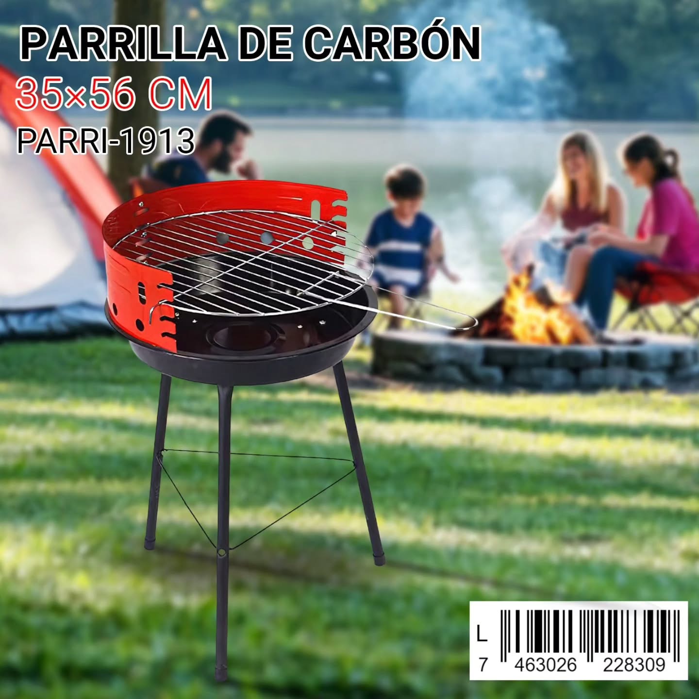 Parrilla de carbón 35 × 56 cm