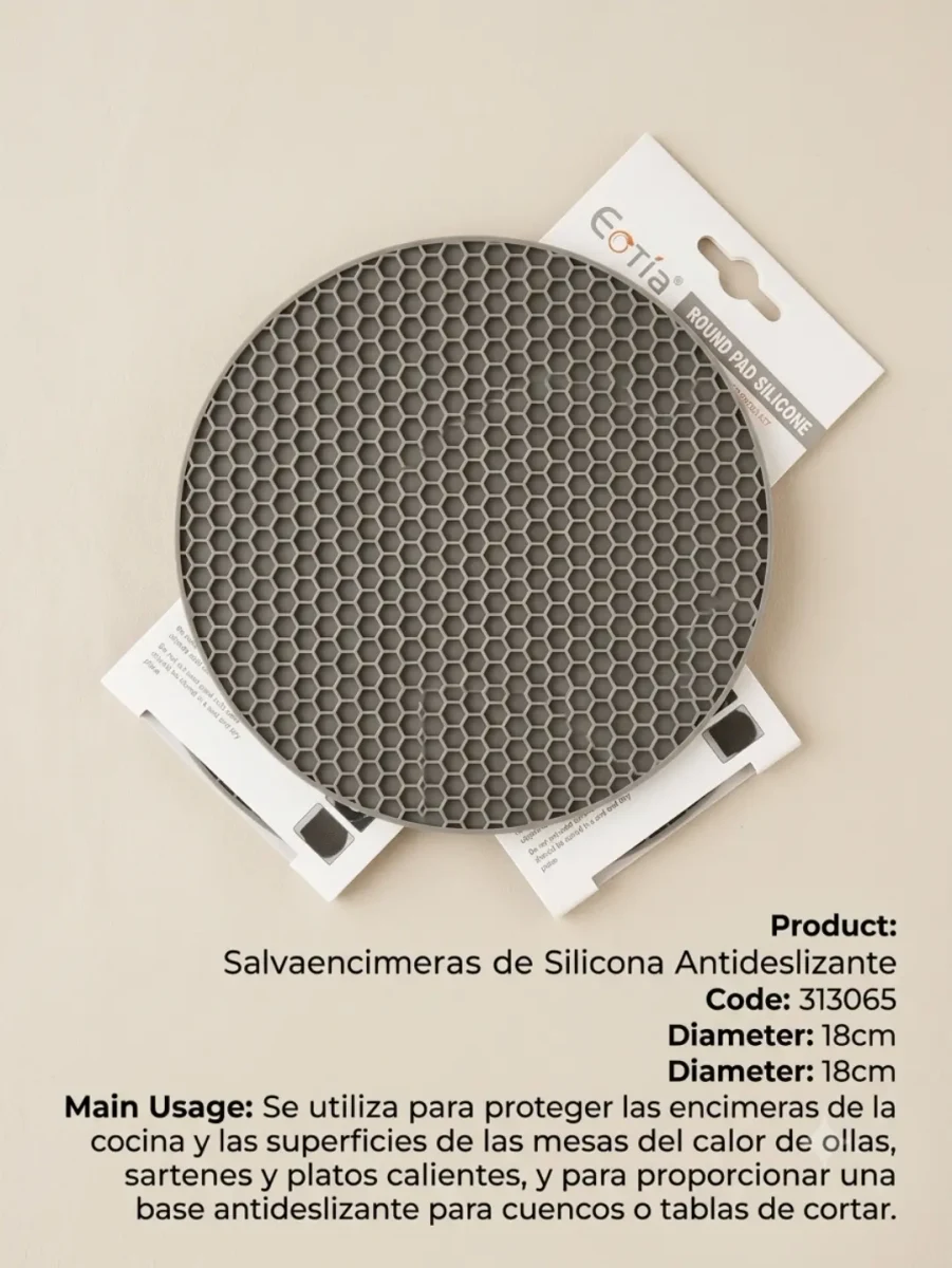 Salvamanteles redondo de silicona de 18 cm