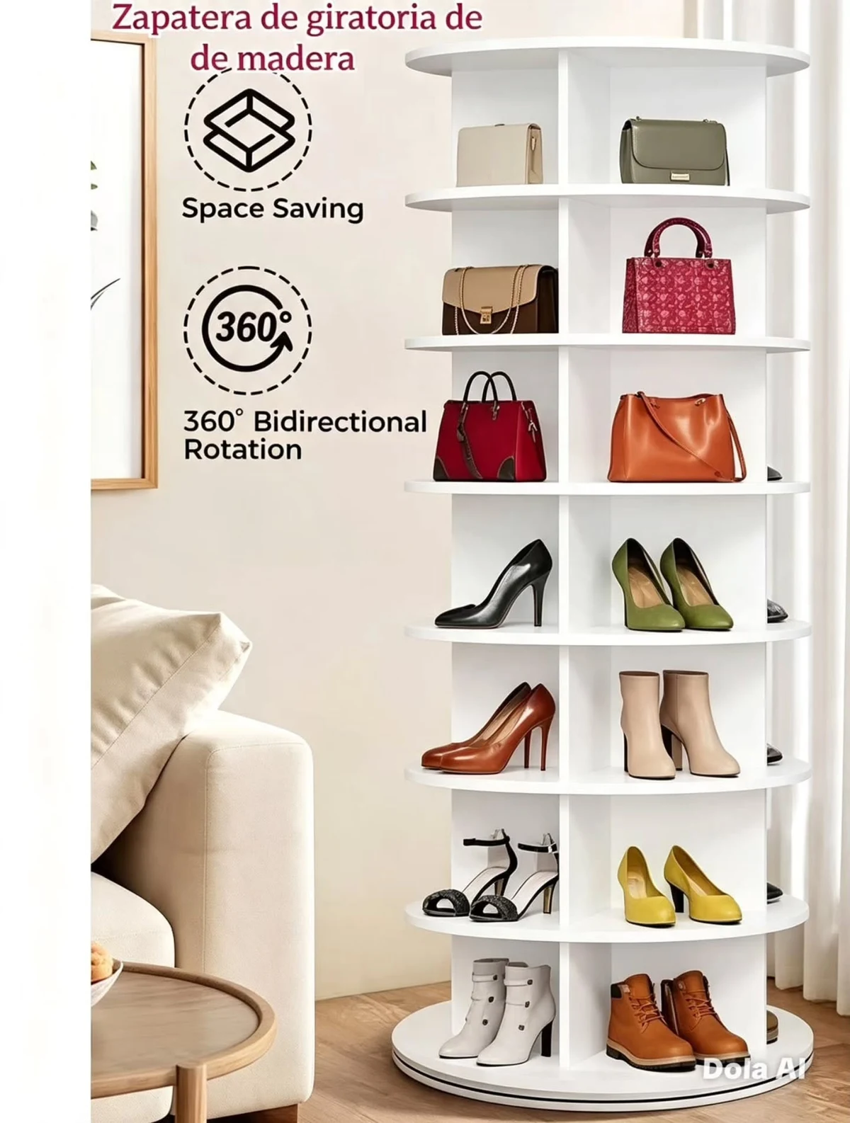 Zapatera giratoria blanca