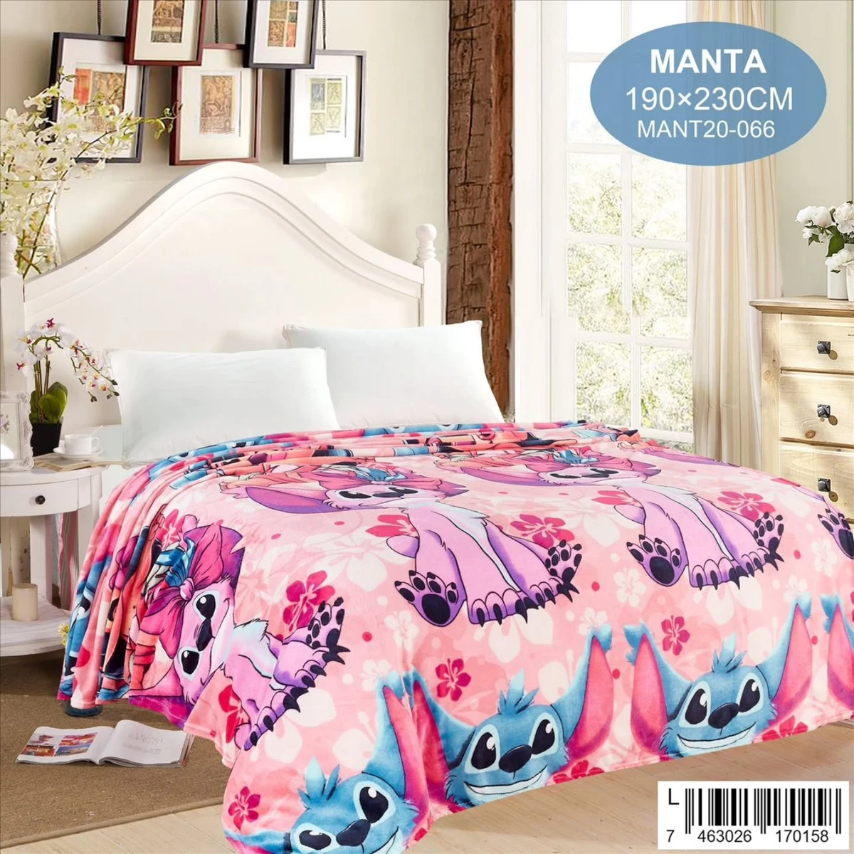 Manta estampada de 190 x 230 cm