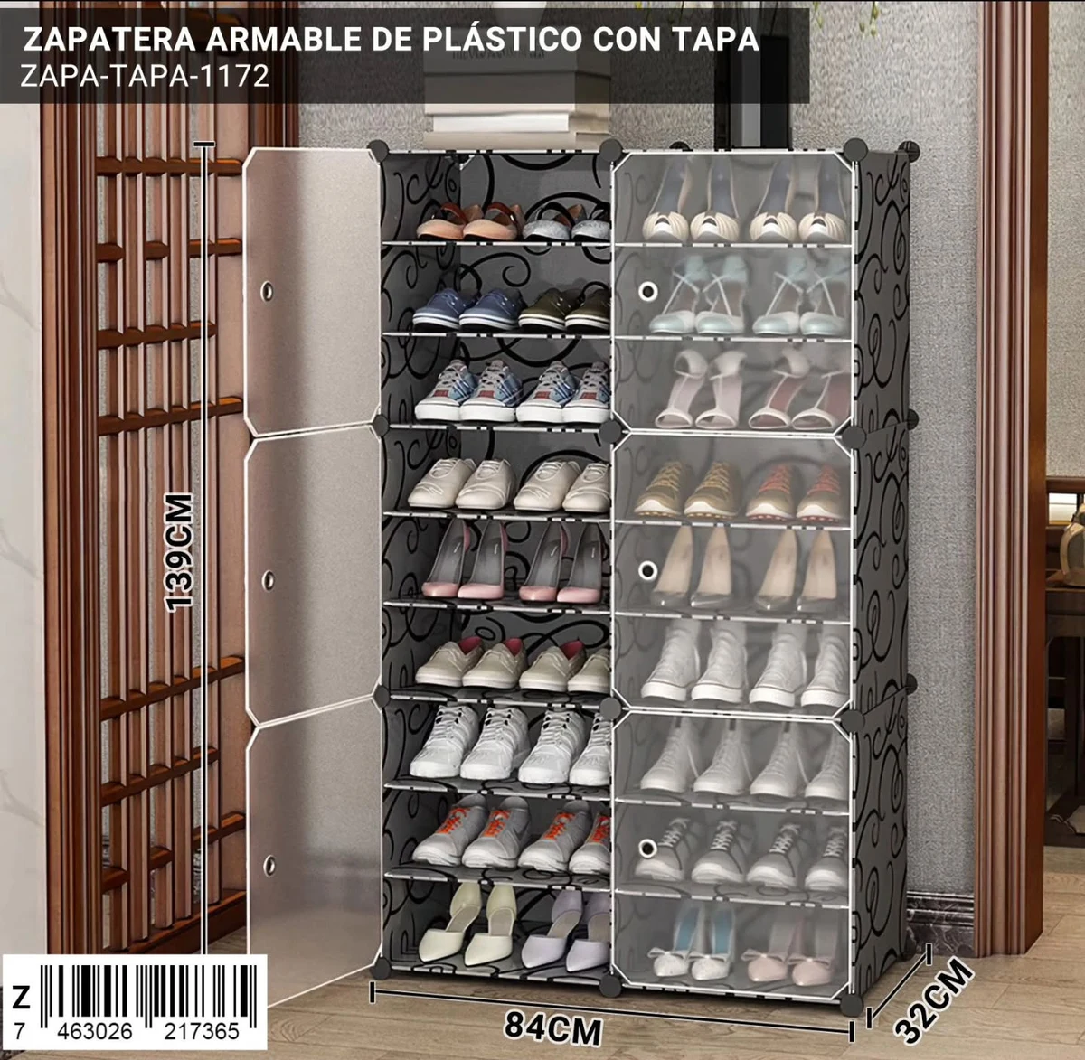 Zapatera modular con puertas 84 cm