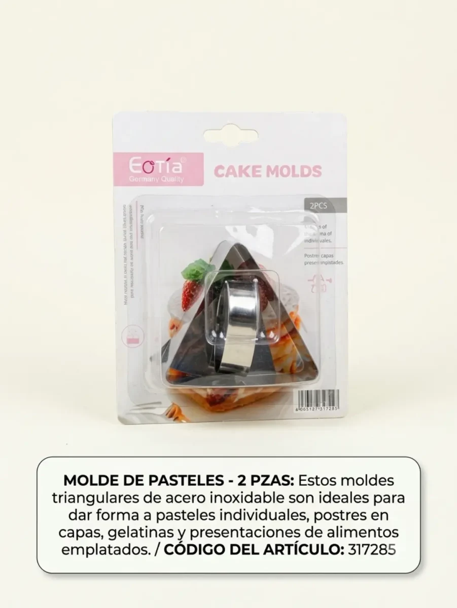 Juego de dos moldes triangulares para pasteles