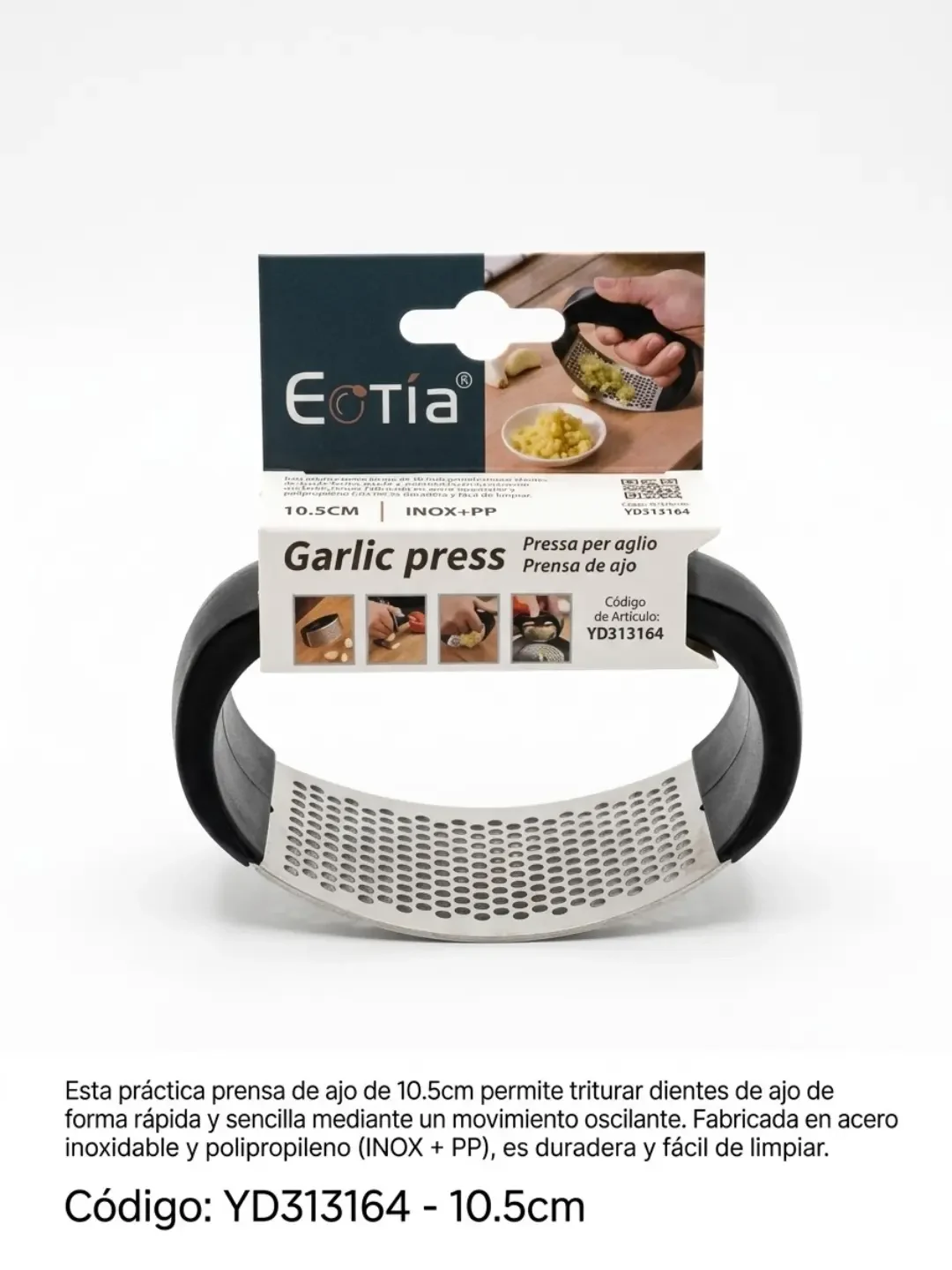 Prensa manual de ajo de 10.5 cm