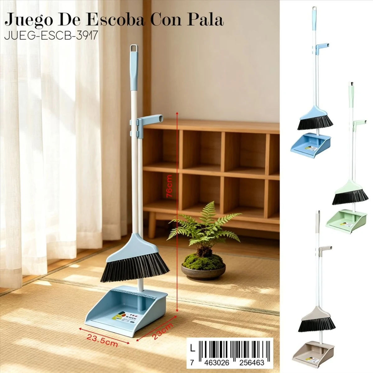Juego de escoba con pala de mango largo