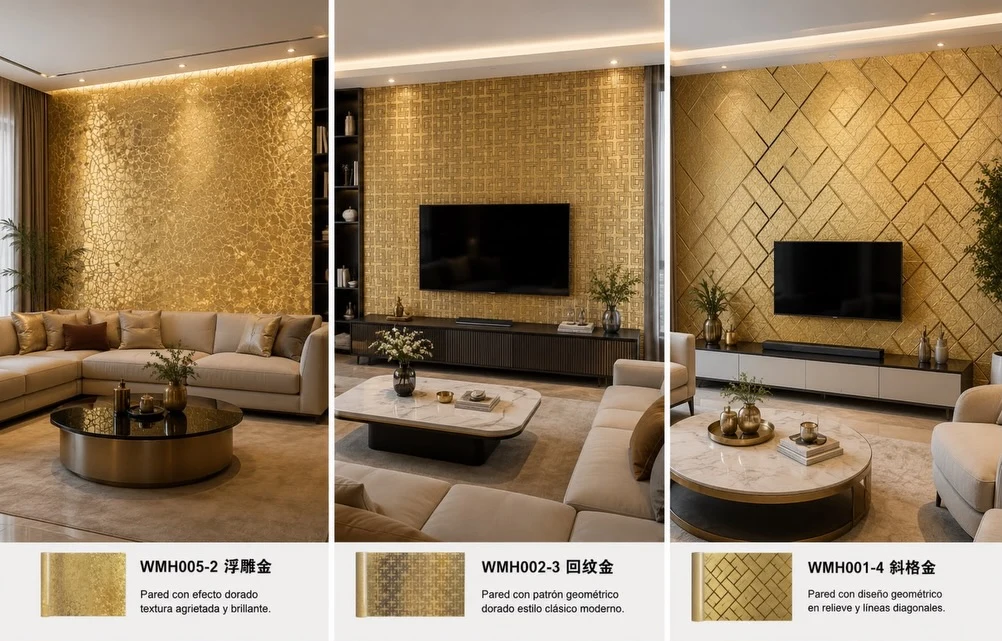 Rollo decorativo dorado de 3 metros