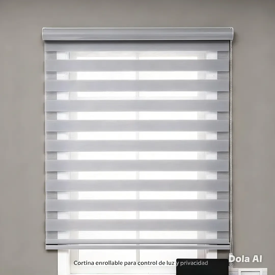 Cortina enrollable tipo zebra de 100 a 200 cm