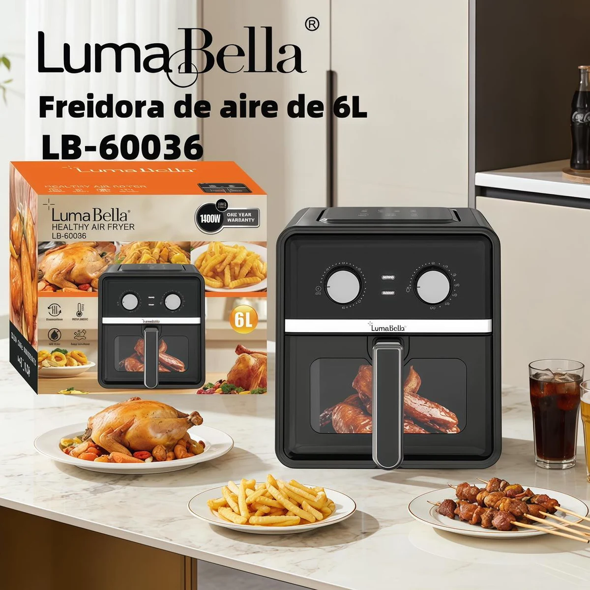 Freidora de aire LumaBella 6 L