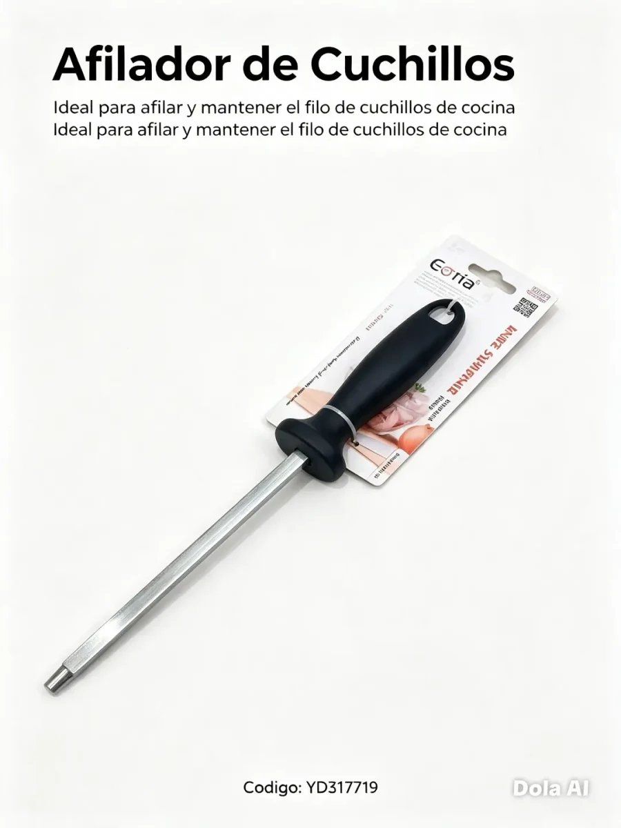 Chaira para cuchillos de mango negro