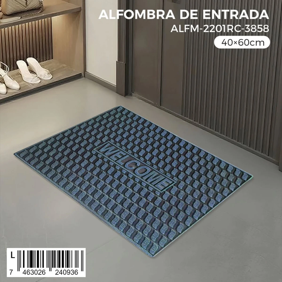 Alfombra de entrada Welcome de 40 x 60 cm