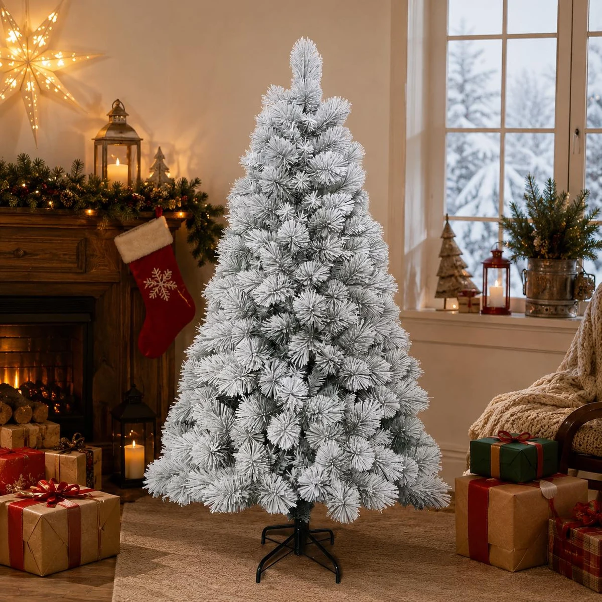 Arbol de Navidad nevado de ramas finas - modelo 2