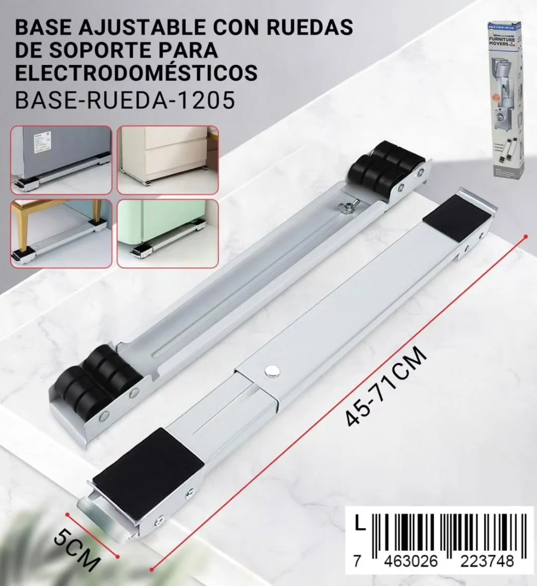 Base ajustable con ruedas para electrodomesticos