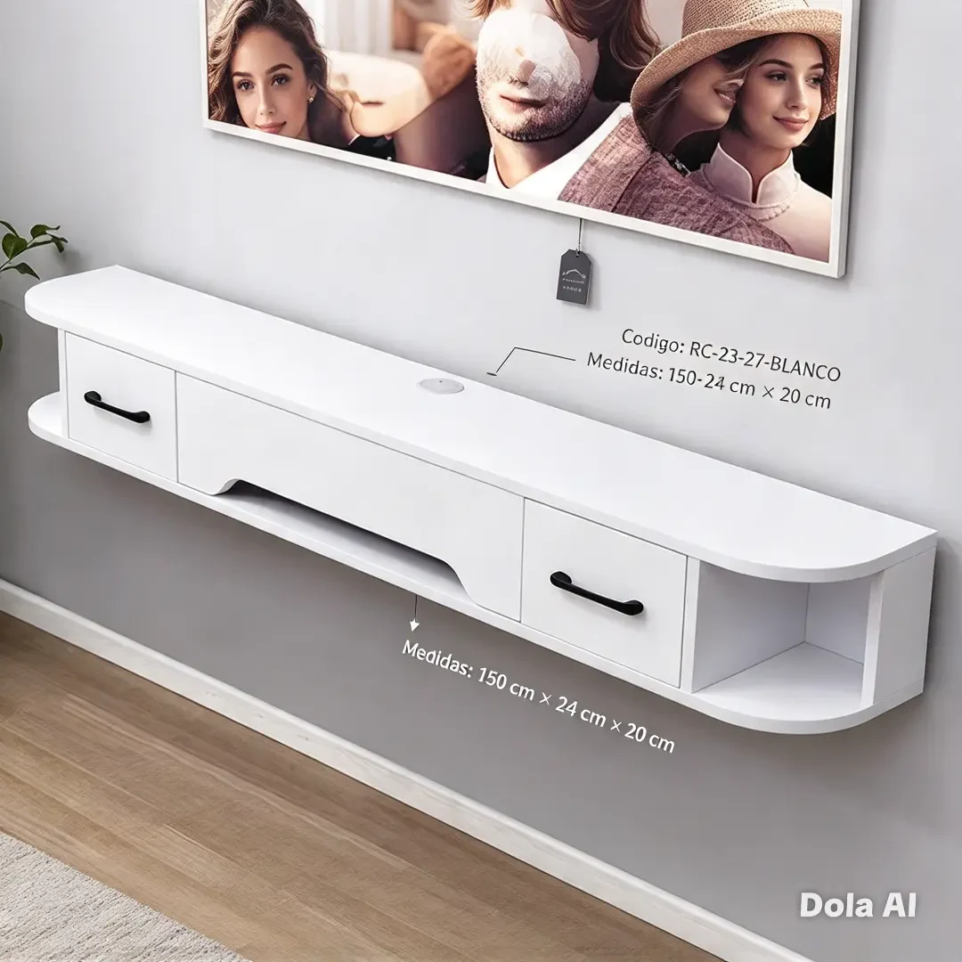 Mueble flotante para TV 150 cm con gavetas