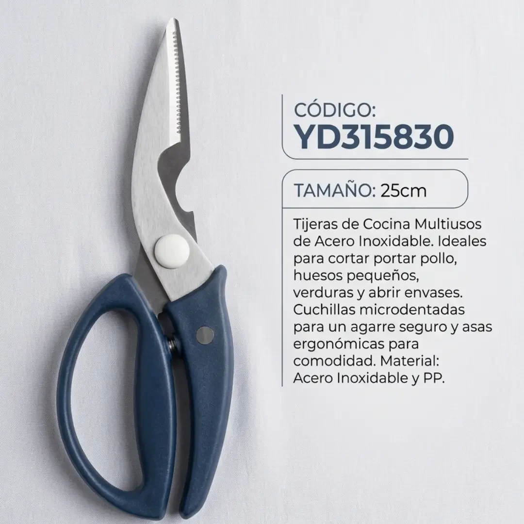 Tijera de cocina multiusos de 25 cm