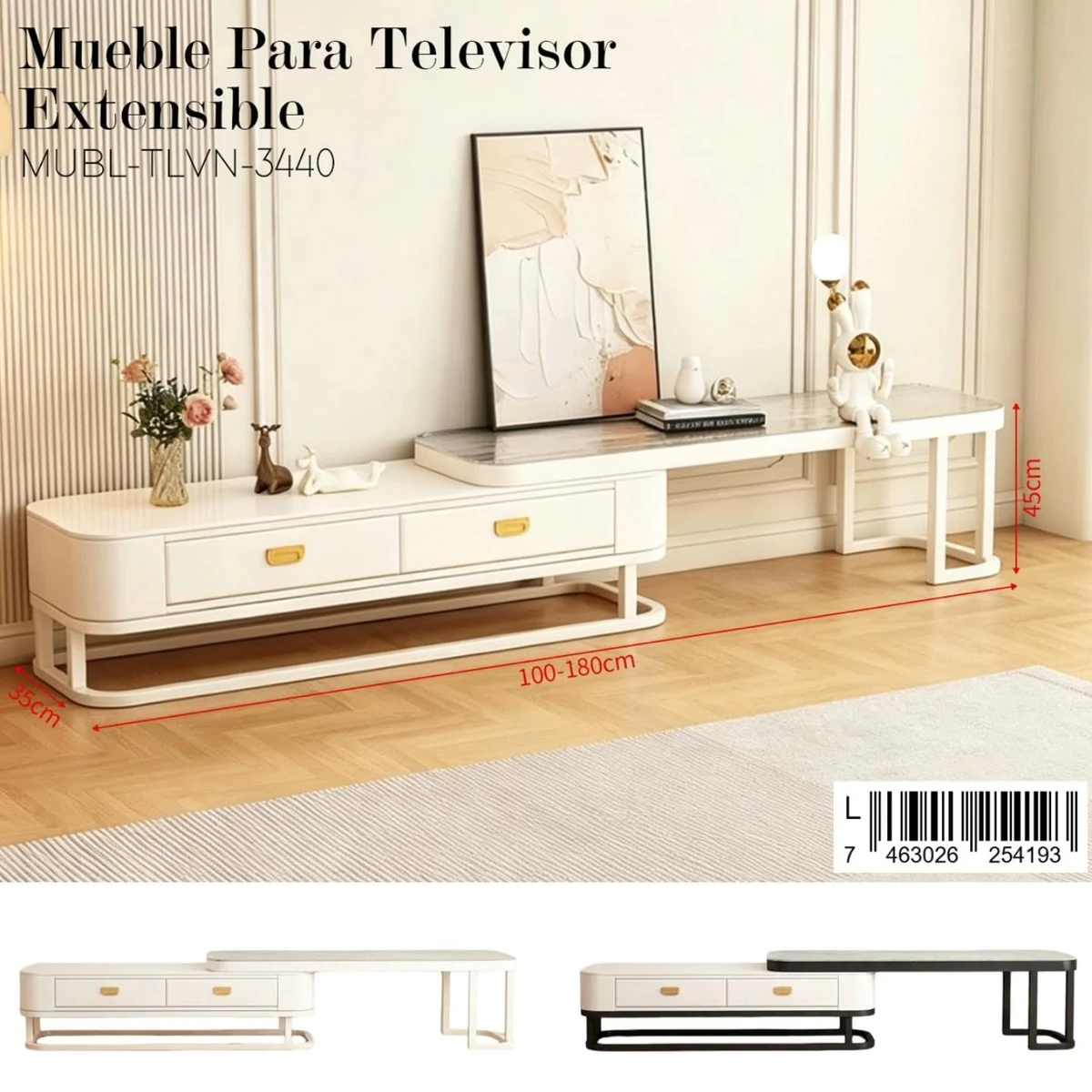 Mueble para TV extensible de 100 a 180 cm