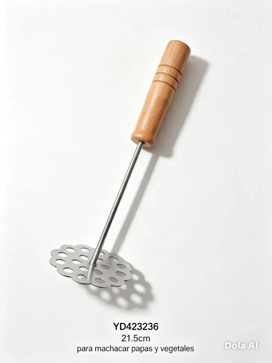 Majador de pure con mango de madera de 21.5 cm