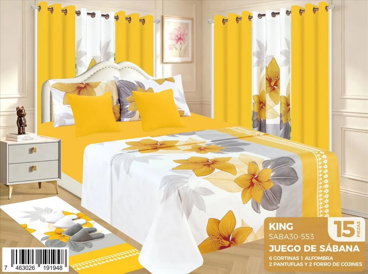 Juego de sabanas King de 15 piezas