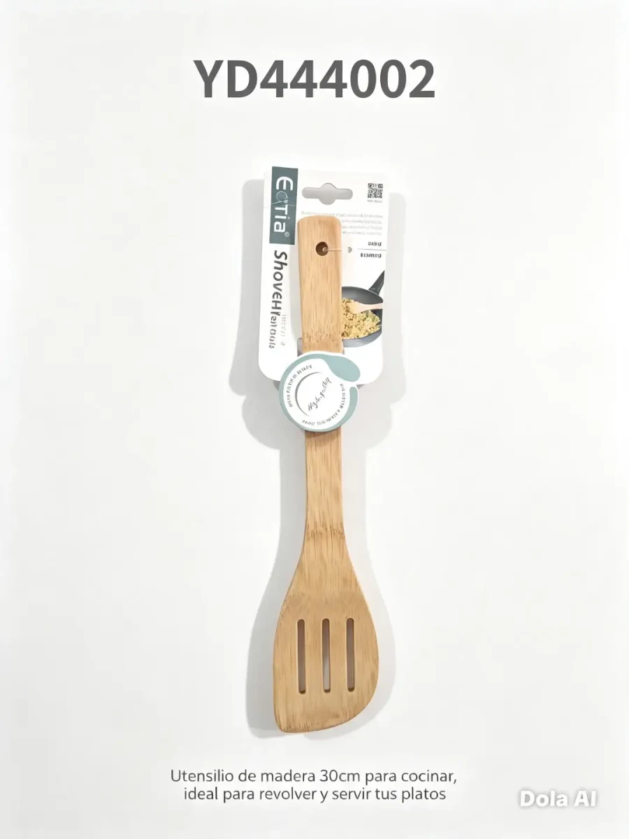 Espatula ranurada de bambu de 30 cm