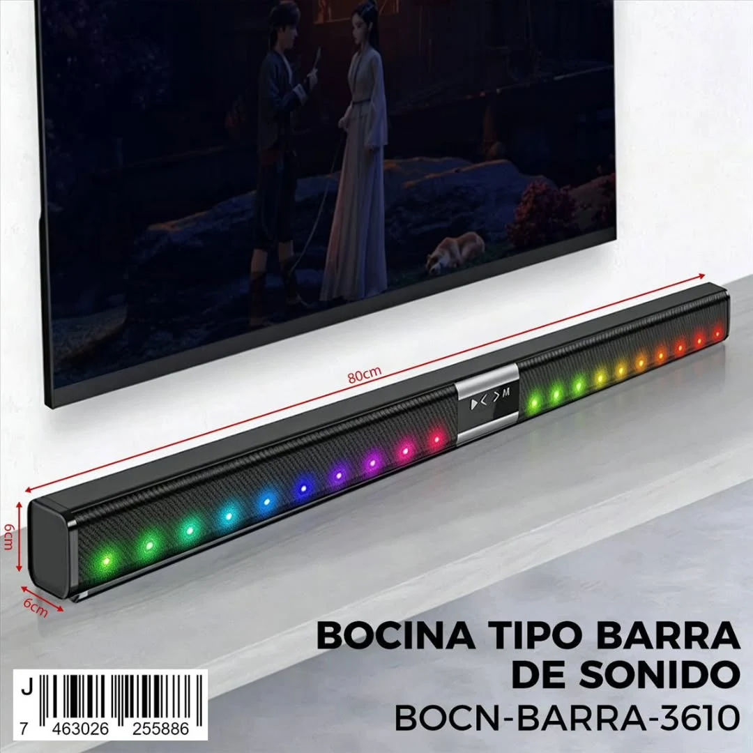 Barra de sonido con luces 80 cm