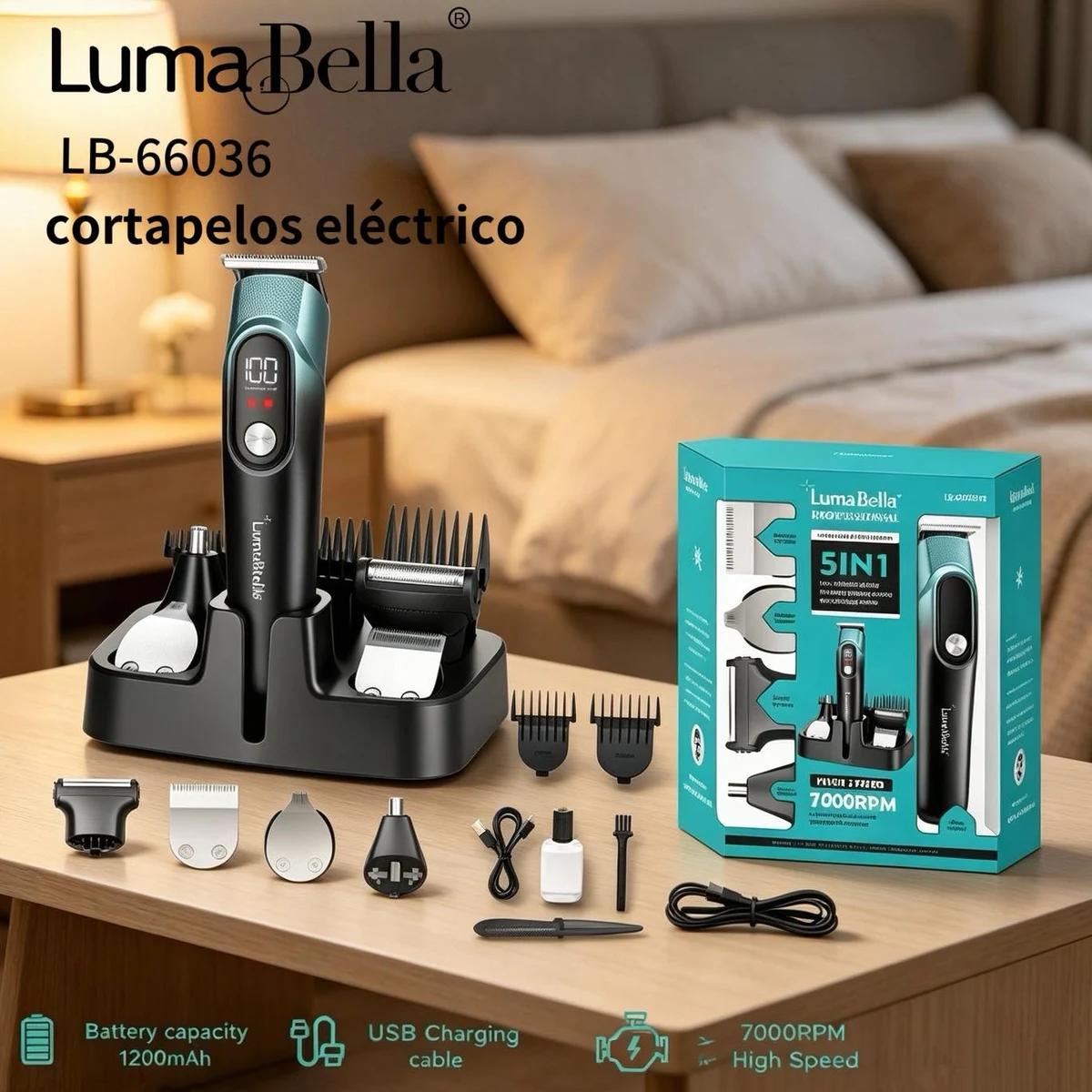 Cortapelo electrico LumaBella LB-66036 5 en 1