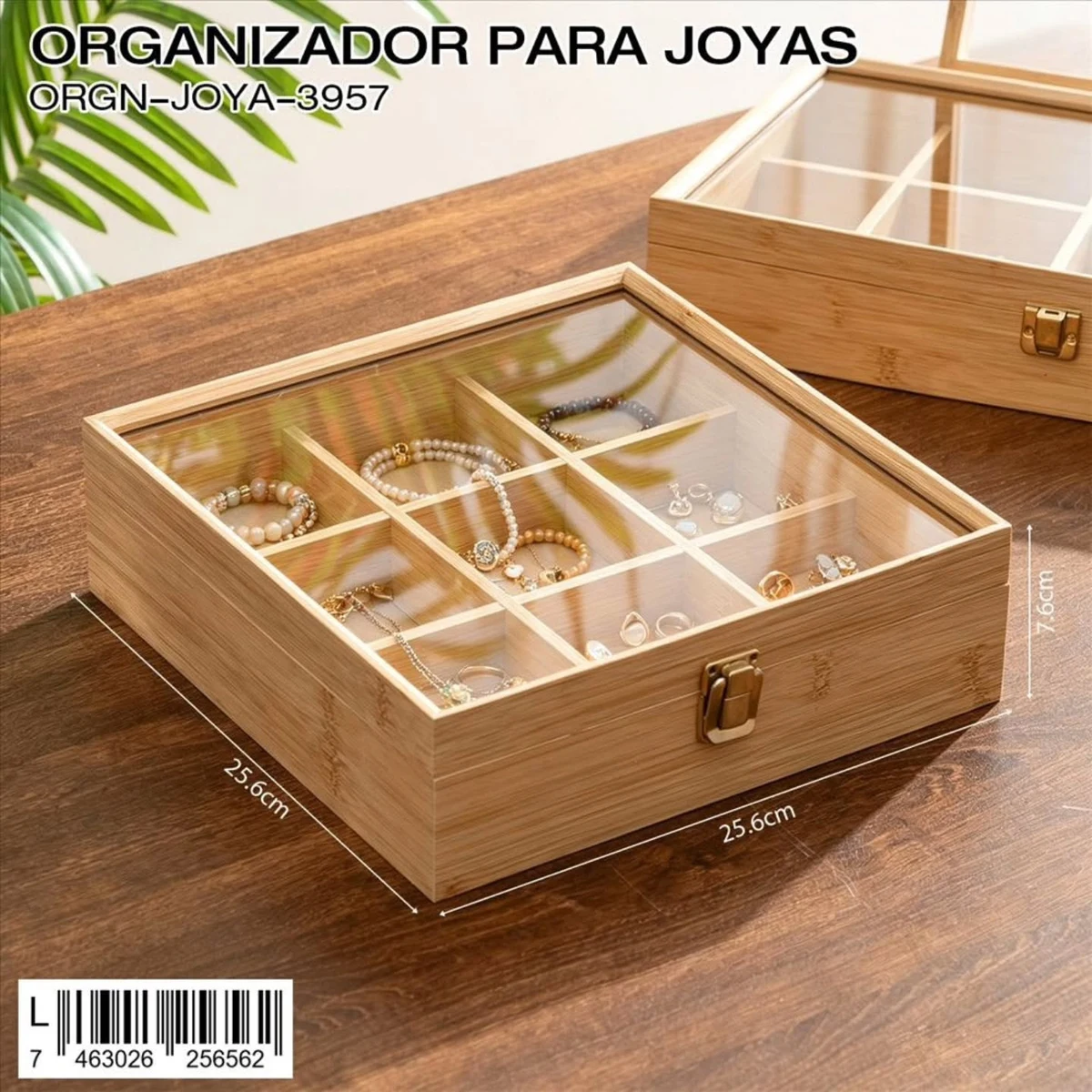 Organizador para joyas con nueve divisiones